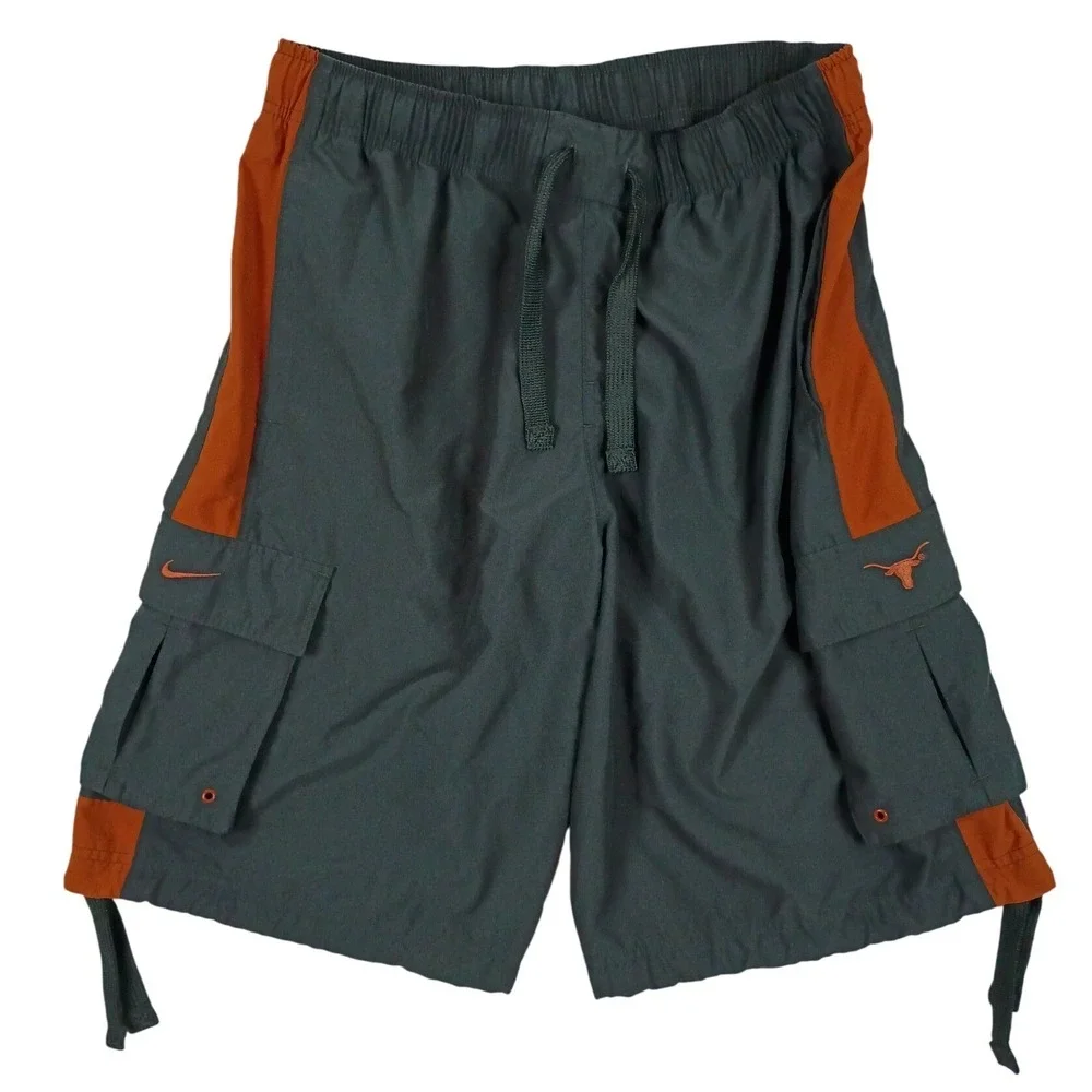 Nike Cargo Shorts Mens L 35X10 Gray Texas Longhorns NCAA Basketball Gym Training
